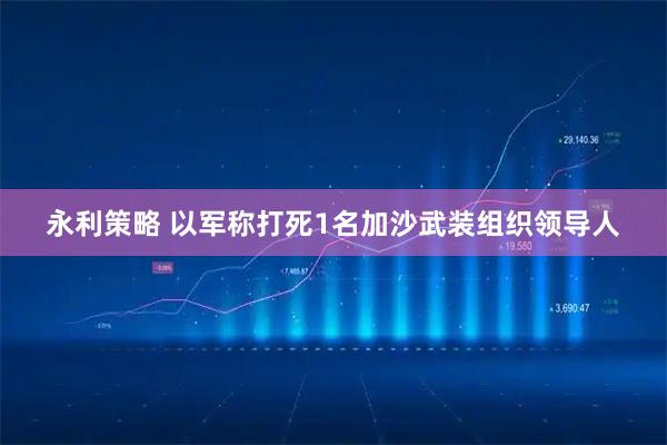 永利策略 以军称打死1名加沙武装组织领导人