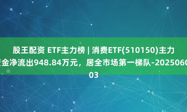 股王配资 ETF主力榜 | 消费ETF(510150)主力资金净流出948.84万元，居全市场第一梯队-20250603