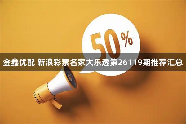 金鑫优配 新浪彩票名家大乐透第26119期推荐汇总